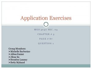 Application Exercises MGS 3040 SEC 04 CHAPTER 3