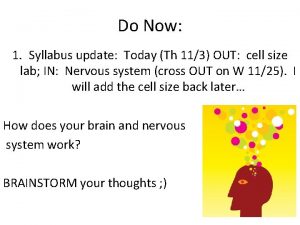 Do Now 1 Syllabus update Today Th 113