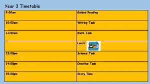 Year 3 Timetable 9 00 am Guided Reading