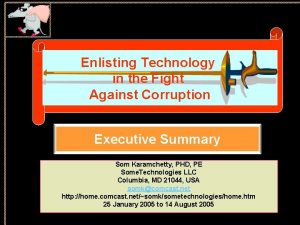 Enlisting Technology in the Fight Against Corruption Executive