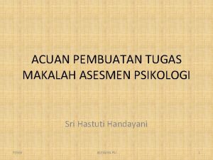 Makalah asesmen psikologi