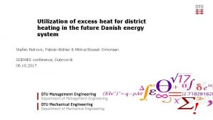 Utilization of excess heat for district heating in