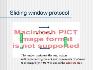 Sliding window protocol The sender continues the send