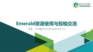 Emerald bm 9emeraldinsight com cn Emerald Nurturing Fresh