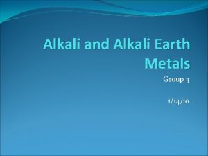 Alkali and Alkali Earth Metals Group 3 11410