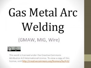 Gas Metal Arc Welding GMAW MIG Wire Disclaimer
