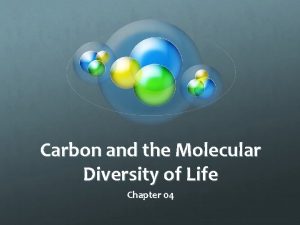 Carbon and the Molecular Diversity of Life Chapter