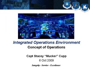 Integrated Operations Environment Concept of Operations Capt Stacey