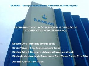 SANEAR Servio de Saneamento Ambiental de Rondonpolis FECHAMENTO