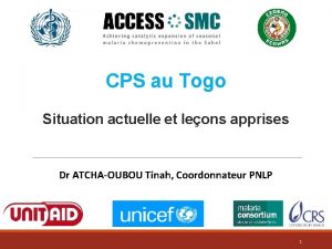 CPS au Togo Situation actuelle et leons apprises