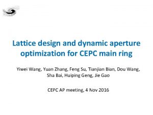 Lattice design and dynamic aperture optimization for CEPC