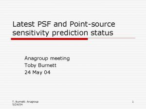 Latest PSF and Pointsource sensitivity prediction status Anagroup