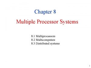 Chapter 8 Multiple Processor Systems 8 1 Multiprocessors