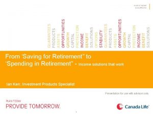 From Saving for Retirement to Spending in Retirement