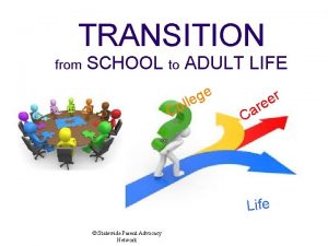 TRANSITION from SCHOOL to ADULT LIFE e g