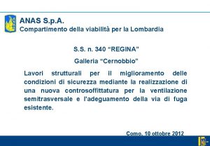 ANAS S p A Compartimento della viabilit per