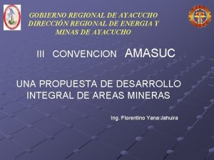 GOBIERNO REGIONAL DE AYACUCHO DIRECCIN REGIONAL DE ENERGIA