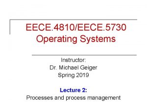 EECE 4810EECE 5730 Operating Systems Instructor Dr Michael