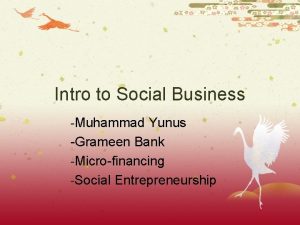 Intro to Social Business Muhammad Yunus Grameen Bank