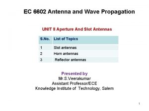 EC 6602 Antenna and Wave Propagation UNIT II