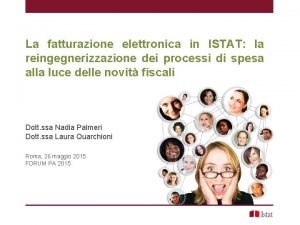 La fatturazione elettronica in ISTAT la reingegnerizzazione dei