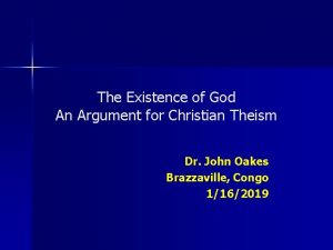 The Existence of God An Argument for Christian