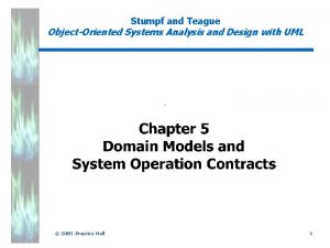 Stumpf and Teague ObjectOriented Systems Analysis and Design