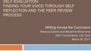 SELF EVALUATION FINDING YOUR VOICE THROUGH SELF REFLECTION