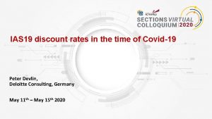 IAS 19 discount rates in the time of