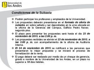 Condiciones de la Subasta v Podrn participar los