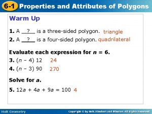 6 1 Properties and Attributes of Polygons Warm