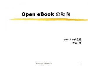 Open e Book Open e Book iitiative 1