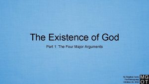 The Existence of God Part 1 The Four