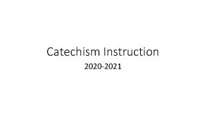 Catechism Instruction 2020 2021 During Reformation times Luther