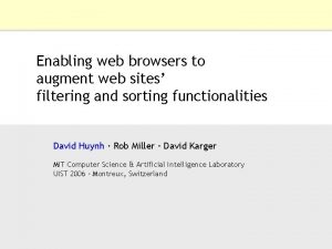 Enabling web browsers to augment web sites filtering