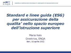 Standard e linee guida ESG per assicurazione della