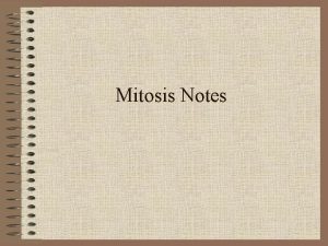 Mitosis Notes Mitosis is Asexual Reproduction Produces genetically