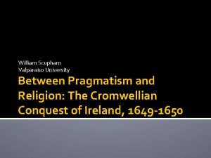 William Scupham Valparaiso University Between Pragmatism and Religion