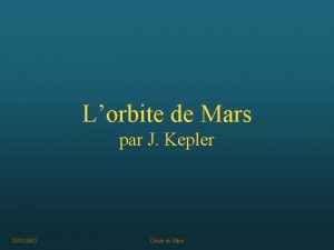 Lorbite de Mars par J Kepler 18012005 Orbite