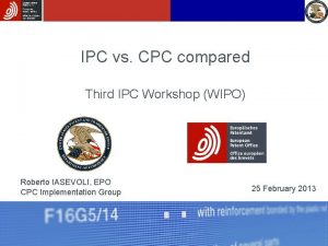 IPC vs CPC compared Third IPC Workshop WIPO