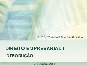 Prof Dr Teodolina B Silva Cndido Vitrio DIREITO