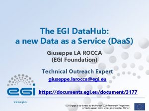 The EGI Data Hub a new Data as