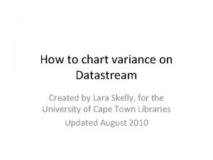 How to chart variance on Datastream Created by