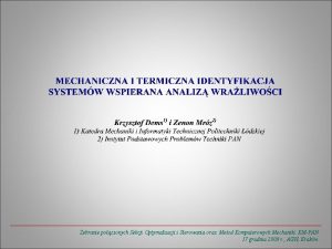 Zebranie poczonych Sekcji Optymalizacji i Sterowania oraz Metod