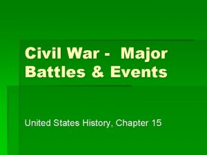 Civil War Major Battles Events United States History