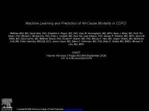 Machine Learning and Prediction of AllCause Mortality in