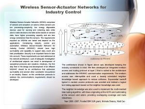 Wireless SensorActuator Networks for Industry Control Wireless SensorActuator