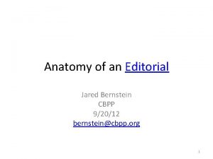 Anatomy of an Editorial Jared Bernstein CBPP 92012