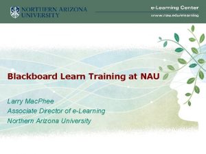 Blackboard Learn Training at NAU Larry Mac Phee