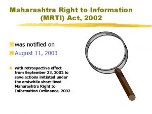 Maharashtra Right to Information MRTI Act 2002 z